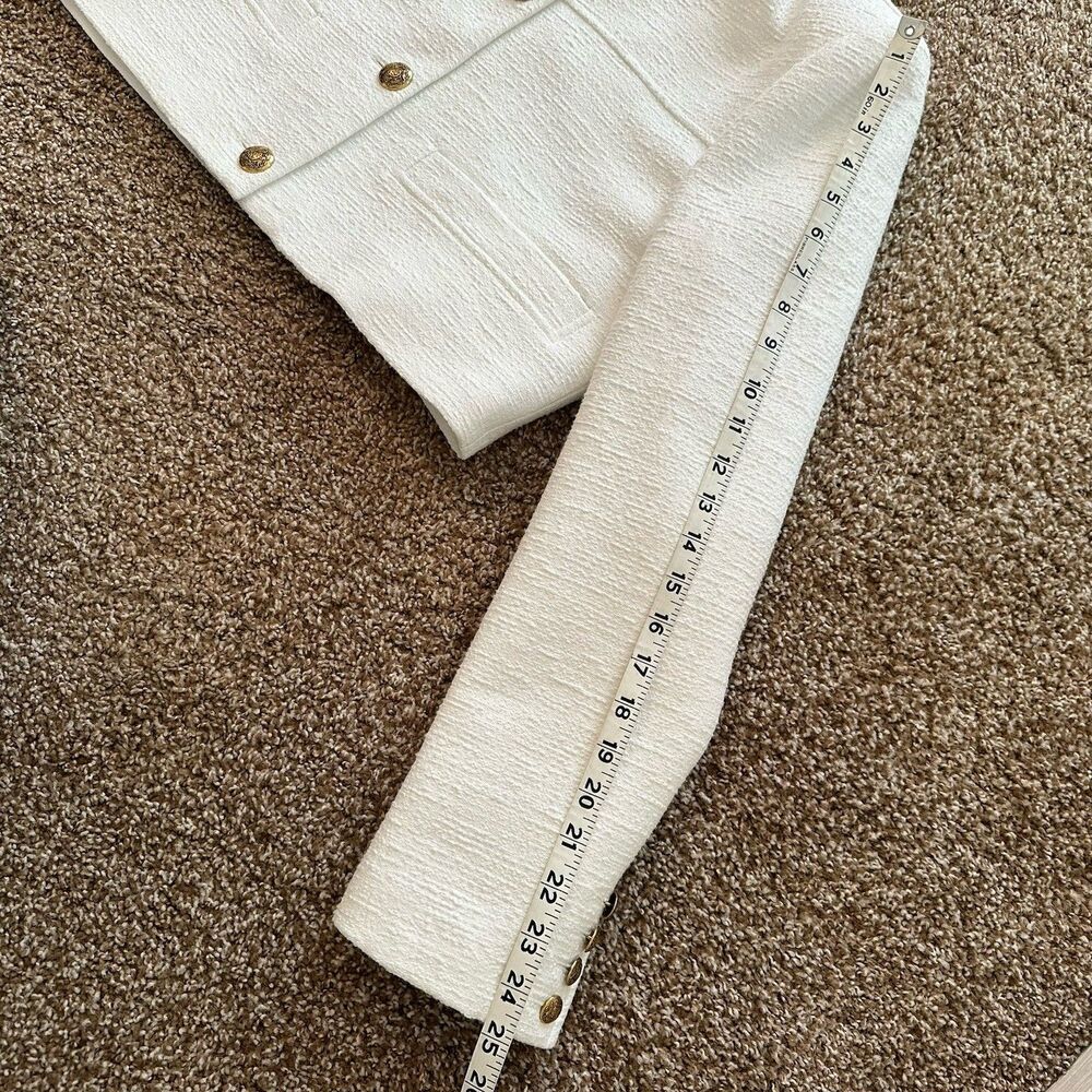 Citizens of Humanity Pia Cropped Jacket Sz Medium White Tweed Boxy Office - Picture 16 of 16